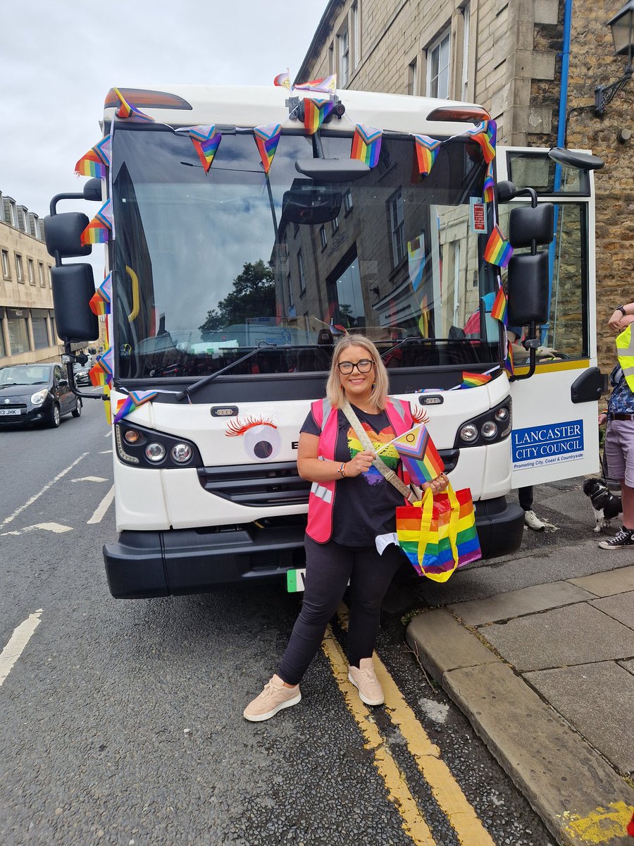 jojoclaridge's tweet photo. Proud to be part of the @LancasterCC team for the #LancasterPride march. Showing support for all our LGBTQ+ community and staff🌈 https://t.co/JZswoCTfgq