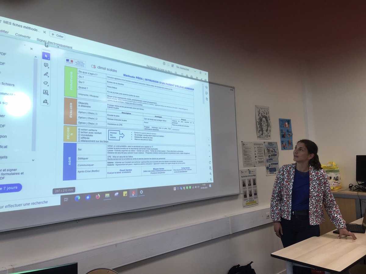 Prévention et gestion de crise. 
Mise en oeuvre de ma F2 toute fraiche pour former des directeurs d’école.
Pour une culture de la sécurité au service du bien être à l’école. 
Merci aux collègues EMAS de <a href="/acclermont/">Académie de Clermont-Ferrand</a> <a href="/DSDEN_63/">DSDEN 63</a> pour ce travail d’équipe et de partage. <a href="/FabienMaerten/">Fabien Maerten</a>