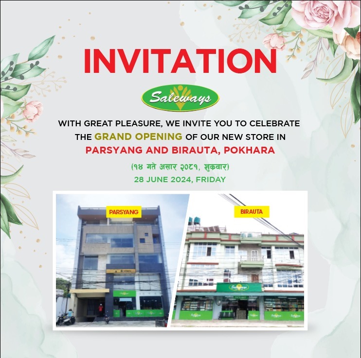 🎈 Exciting News! 🎈 
Join us in celebrating the grand opening of our new branch, "𝐏𝐀𝐑𝐒𝐇𝐘𝐀𝐍𝐆 𝐀𝐍𝐃 𝐁𝐈𝐑𝐀𝐔𝐓𝐀, 𝐏𝐎𝐊𝐇𝐀𝐑𝐀" ! 
#Saleways #Salesberry #grandopening