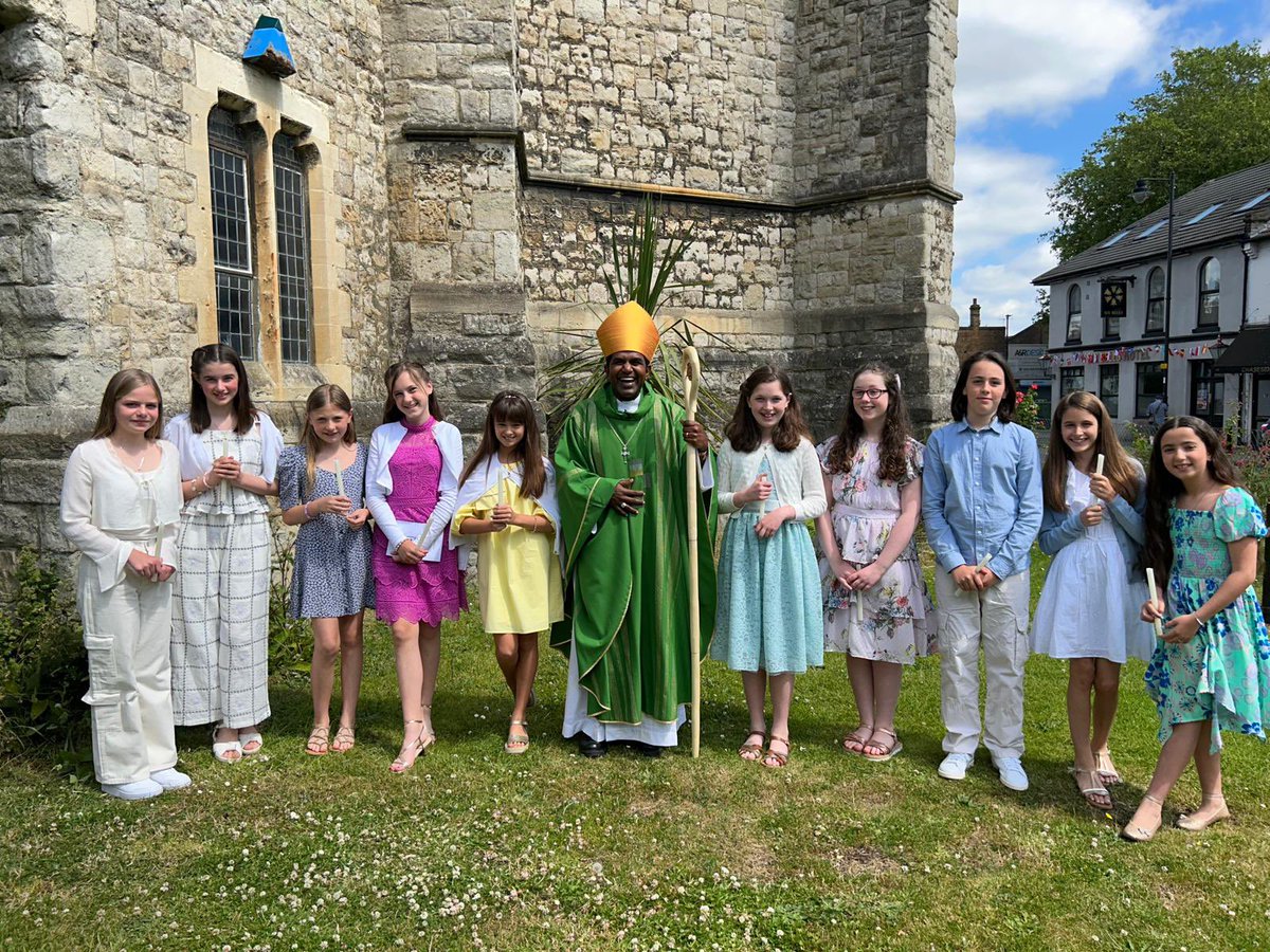A wonderful Confirmation service this morning with Bishop Anderson, The Bishop of Edmonton <a href="/TheOutsider40/">Anderson Jeremiah</a> 
Ten very happy newly confirmed youngsters ready to start partying in celebration!