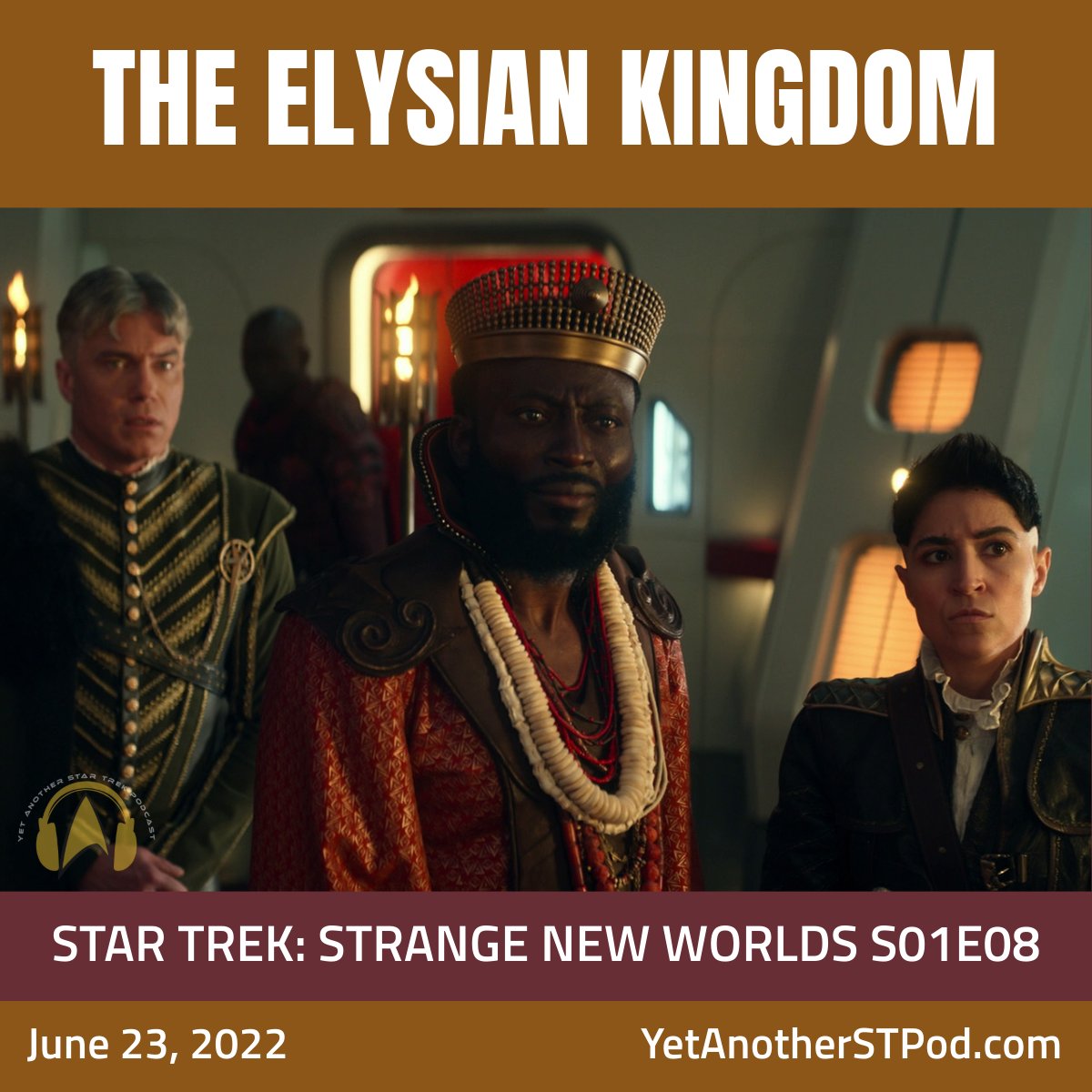 YetAnotherSTPod's tweet image. #OnThisDay, June 23rd, 2022...

The crew of The Enterprise is trapped in a fairy tale on board the ship, and M'Benga is the only one who realizes it. 

It's the wild (and heartbreaking) #StarTrek #StrangeNewWorlds episode "The Elysian Kingdom"! bit.ly/yastp-snw-s01e…