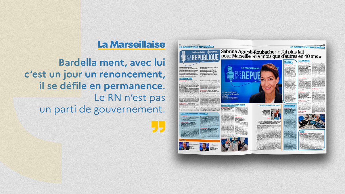 Interview <a href="/lamarsweb/">La Marseillaise</a> <a href="/maritimamedias/">Maritima Médias</a> ↴

🗞️ à lire : lamarseillaise.fr/politique/rue-…

🎙️ à écouter : youtu.be/9ruOBsJtAMI?si…

#Législatives2024 #Marseille