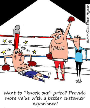 Hyken's tweet photo. Price is only relevant in the absence of value.

This may sound like a lesson in sales, but it’s much bigger than that. It’s about the entire customer experience.

https://t.co/74ULb9QBeo #customerservice #customerexperience #CX https://t.co/4AkpZlT3jo