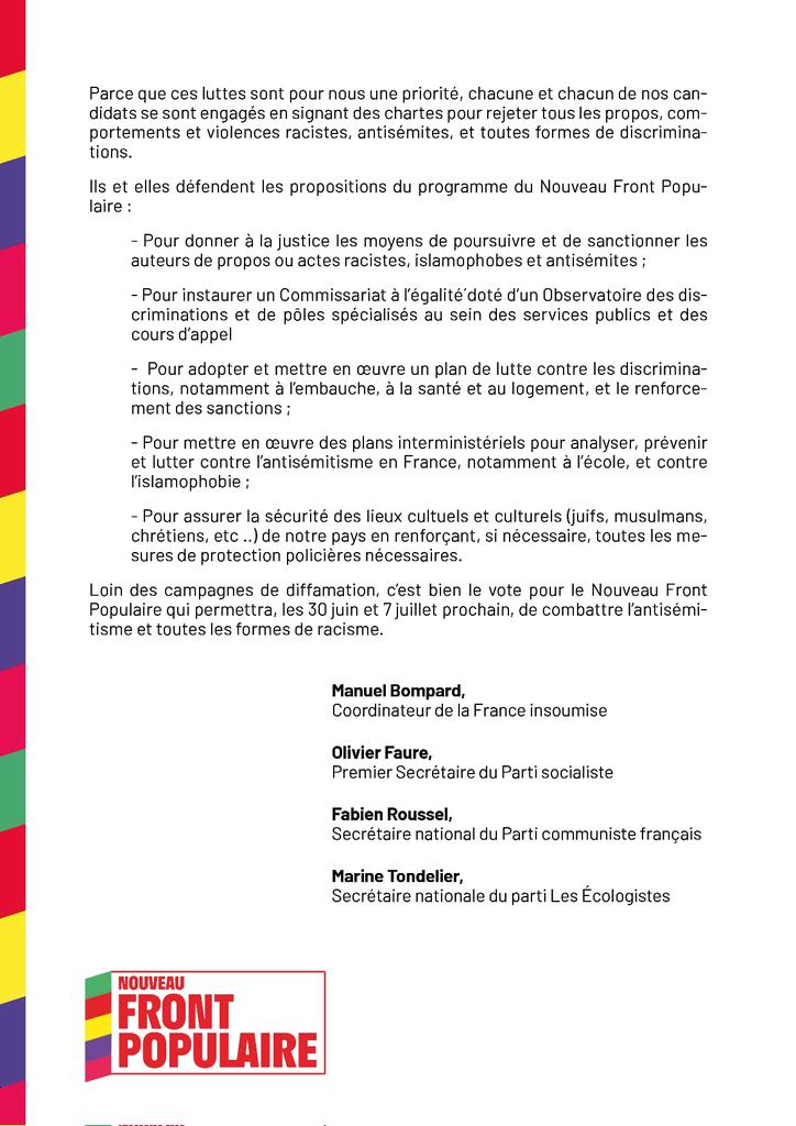 Fabien_Roussel's tweet image. Avec le Nouveau Front Populaire, combattons l’antisémitisme et toutes les formes de racisme !