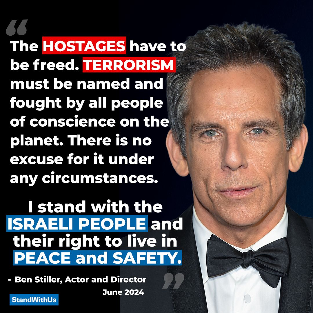 Thank you, <a href="/BenStiller/">Ben Stiller</a>, for standing with the Israeli people.
