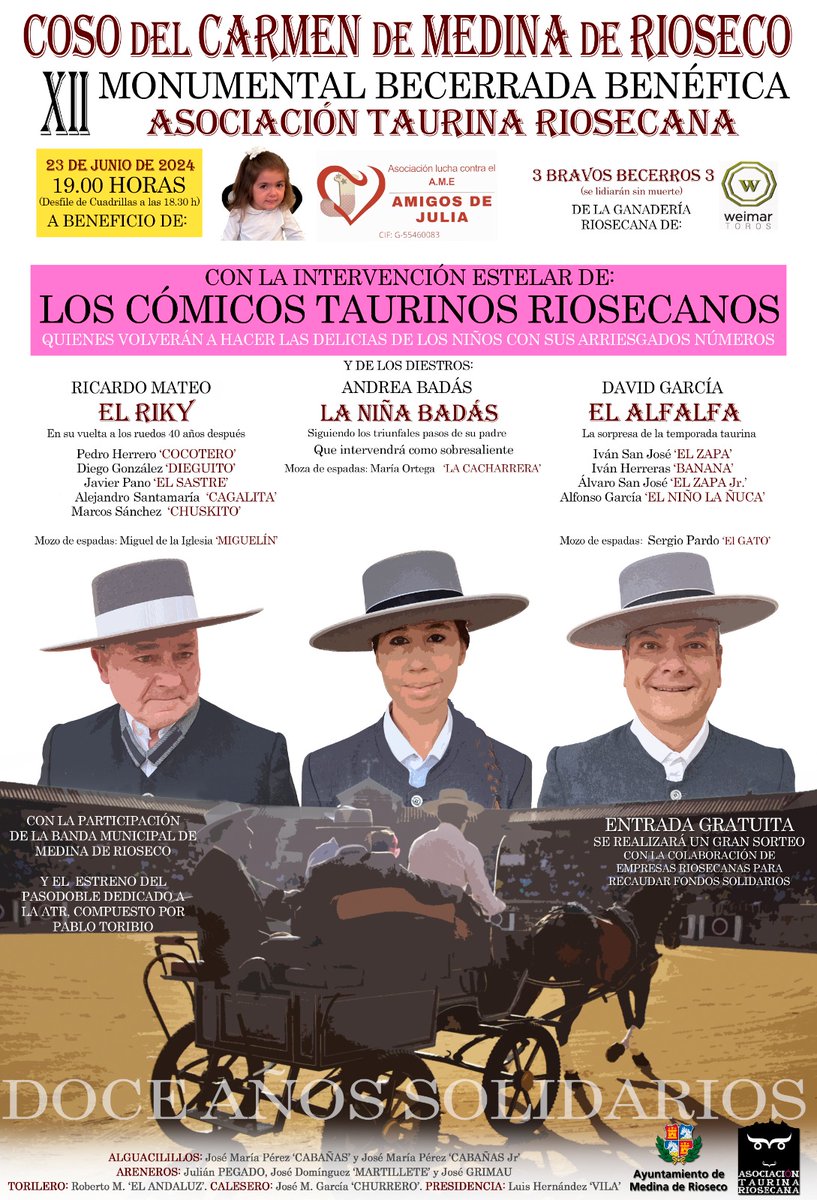 ATR_2010's tweet photo. Ha llegado nuestro gran día, XII MONUMENTAL BECERRADA BENÉFICA DE LA ASOCIACIÓN TAURINA RIOSECANA. Colabora por Julia. https://t.co/YKzGxe1DBz