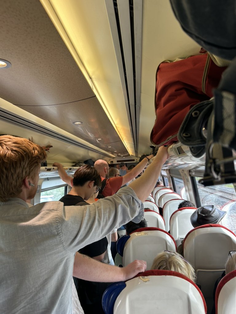 More than 3 hours of this on the delayed 13:14 Reading to
Manchester Piccadilly train.  Carriage too crammed full to get to my reserved seat.  20 minutes late so I will miss my connection.  A “sorry” doesn’t cut it @CrossCountry
