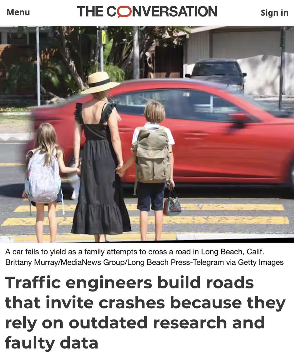 "We [traffic engineers] underestimate our role in perpetuating bad outcomes, as well as the role that better engineering can play in designing safer communities and streets."

theconversation.com/traffic-engine…