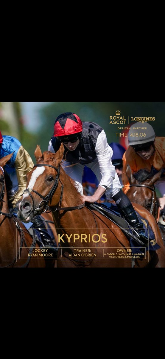 DUBAWI &amp; SONS 

"THE BIGGEST NAMES IN THE BUISNESS "

RICH HISTORY THE BEST BRED SON OF DUBAWI 

HALF TO 
Kyprios - Ascot Gold Cup hero again 
🏆🏆 Ascot Gold Cup
🏆 Irish St Leger
🏆 Goodwood Cup
🏆 Prix du Cadran
🏆🏆 Vintage Crop
🏆🏆 Saval Beg
Search For A Song etc