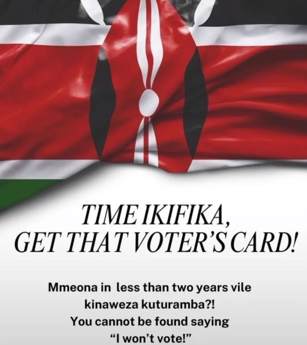 MulamaEverlyne's tweet image. No more saying hatuezi panga line, no more saying I&apos;m not into politics cause shock on you, politics is into you.
#Wearethesystem.
We are Kenyans and Kenya is our business.