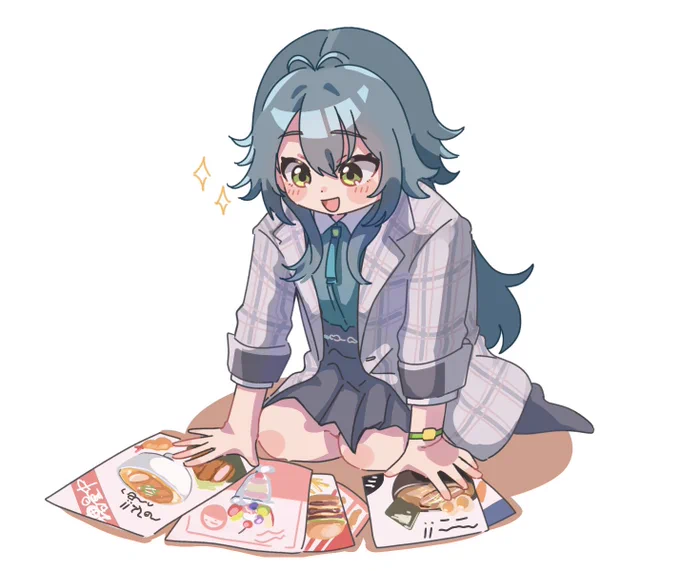 月村手毬ちゃん、グルメ雑誌だけじゃなく食べ物のチラシとかも食い入るように見てて欲しい #学マス