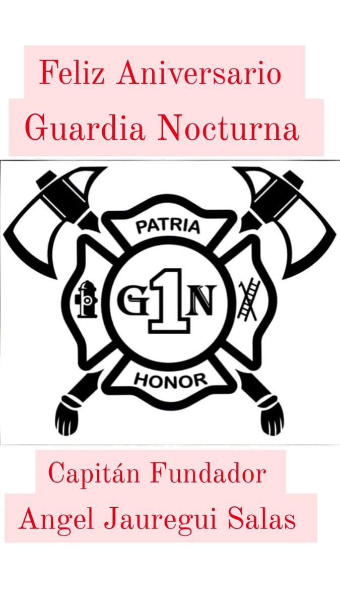Dentro de nuestro mes de aniversario, se vive otro momento importante para el servicio. El 21 de junio de 1971, bajo la capitanía de nuestro fundaror, don Ángel Jauregui Salas (Q.E.P.D.) se crea la Guardia Nocturna de la <a href="/Bomba_Pr1mera/">Bomba_Pr1mera</a> .  Muchas felicidades a sus integrantes.