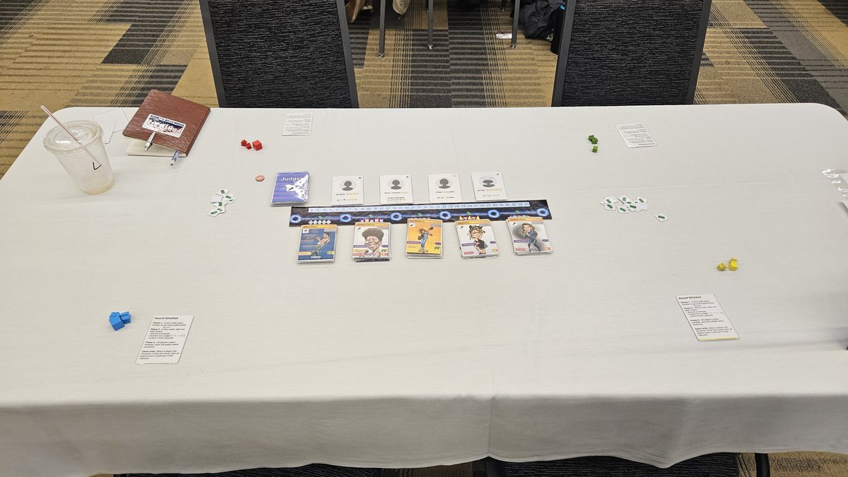muse_and_mettle's tweet photo. Had quite a few very encouraging play tests of "Time Jam" at Origins. Players loved the theme and we fixed a few things so now the game plays pretty smoothly. Next thing to do is focus on creating more cards and balancing the judge scoring. Excited to keep working on this one! https://t.co/sLprXwisPD