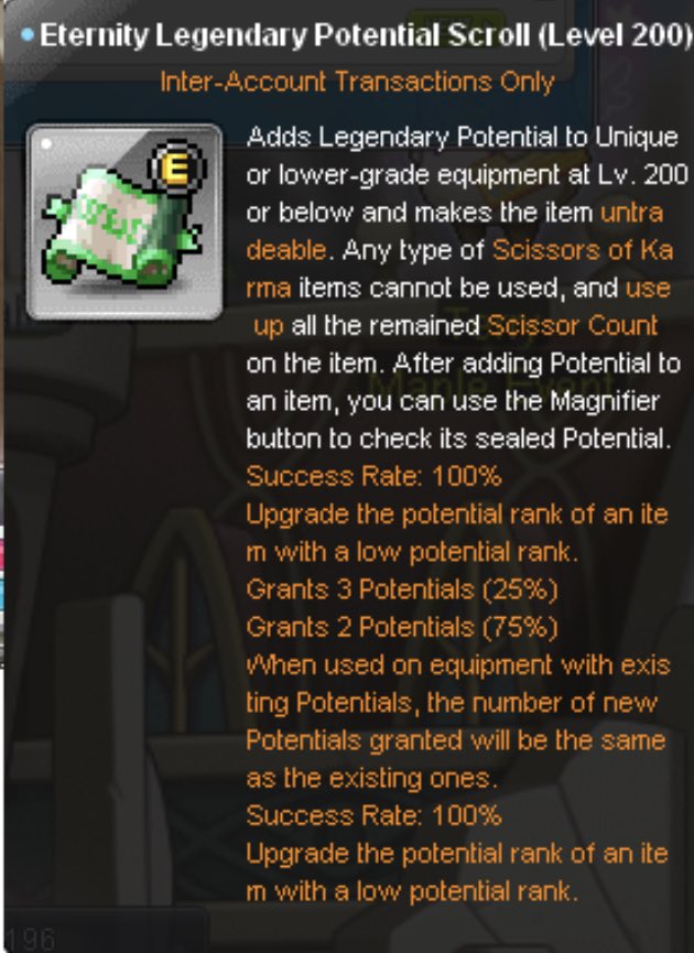 Izzy on X: “MapleSEA Eternity Legendary Potential Scroll Will make 