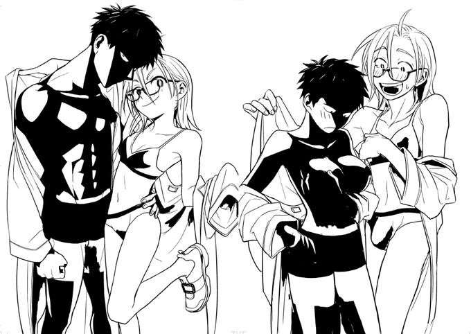 間違えてモノクロ二値で出力しちゃったやつ、三白眼が際立ってこれはこれでかわいく見える 