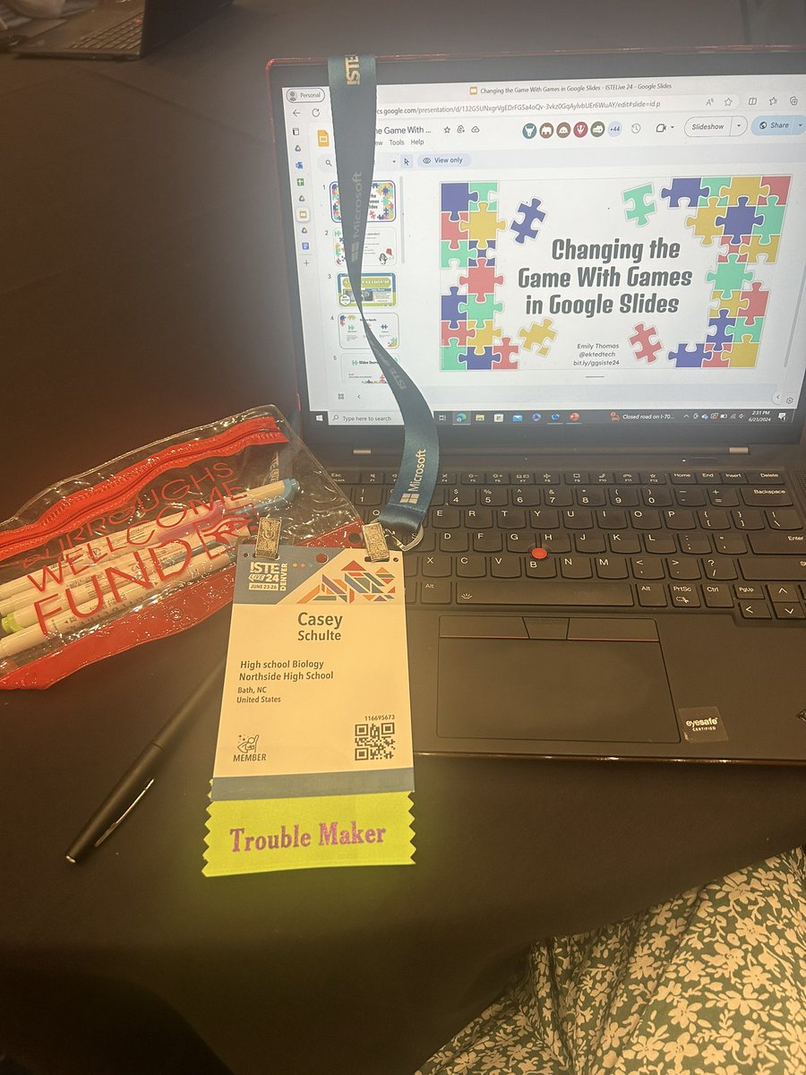 Casey Schulte (@cnlewie) on Twitter photo Learning more about gamification in the classroom with <a href="/ektedtech/">Emily K-T</a> with Games in Google Slides. 🎲🕹️👾 Looking forward to building more games for my classroom. #ISTELive24 #NCTOYPOY #KenanFellows #EPFP Learning more about gamification in the classroom with <a href="/ektedtech/">Emily K-T</a> with Games in Google Slides. 🎲🕹️👾 Looking forward to building more games for my classroom. #ISTELive24 #NCTOYPOY #KenanFellows #EPFP