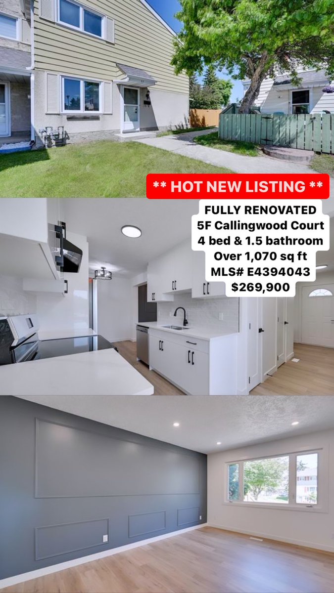 Alma_Hadzic's tweet photo. ** HOT NEW LISTING **
Fully renovated 4 bedroom / 1.5 bath END unit with over 1,070 sq ft
MLS# E4394043
$269,900

#NewListing #Yegre #YegNews #YegHomes #YegCondos #YEG #YegIsHome #Edmonton #Realtor #MLS #YegRealEstate https://t.co/OKlaLWttMa