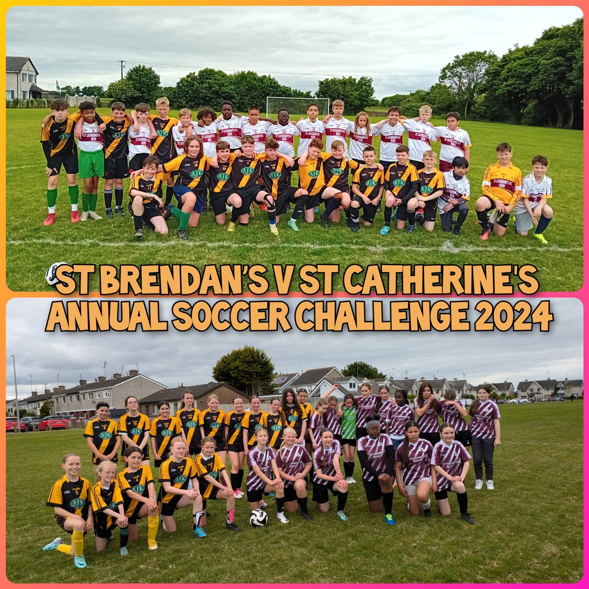 A 3rd annual football friendly took place between St Caherines and St Brendan's Loughshinny. The games were very competitive and played in the right spirit with St Brendan's just about having the edge
Absolutely superb performance by the  St Catherines boys and girls
