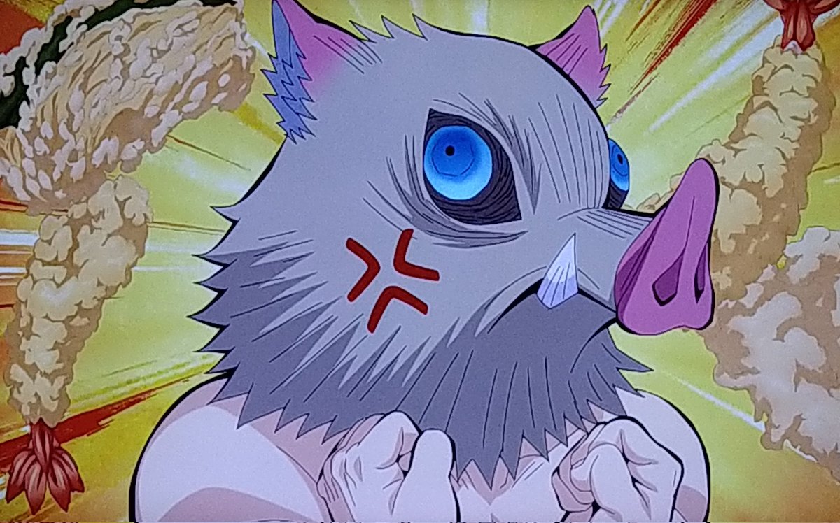 伊之助🐗「うおぉ──ッッ！天ぷら！天ぷら！！🍤猪突猛進ッッ