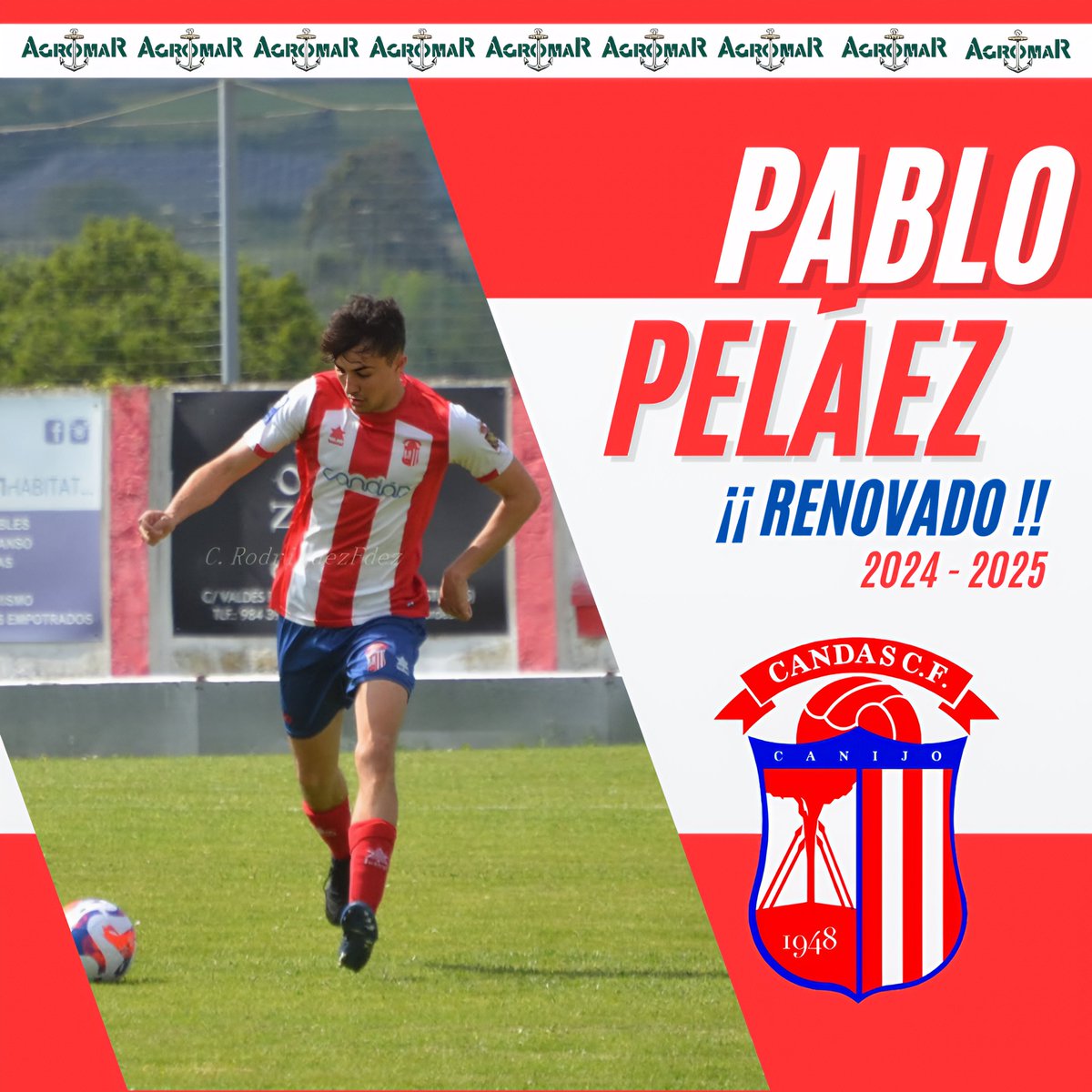 CandasCFoficial's tweet photo. #CandásCF #PrimeraAF #Renovaciones Un año más con nosotr@s #Peláez ¡! Foto: Carla Rodríguez Fernández / Composición: CandásCF Temporada 24/25 #fútbolAsturias https://t.co/ElClC0xW5p