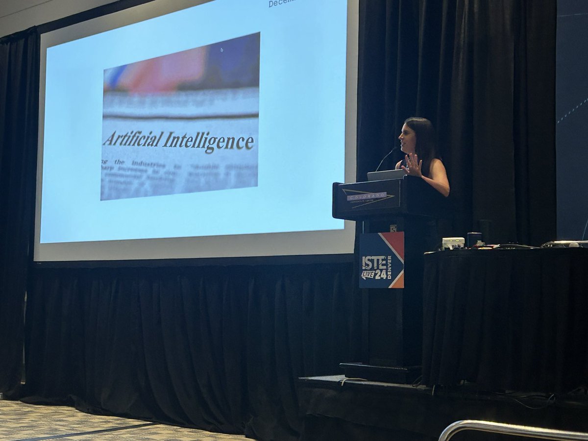 Great session going on now with <a href="/emmabpass/">Emma Pass - EdTechEmma</a>! Digital Citizenship in the Age of AI: Exploring Bias, Privacy, and Misinformation in Room 201. #istelive #istelive24 #iste24 #denver <a href="/ISTEofficial/">ISTE</a>