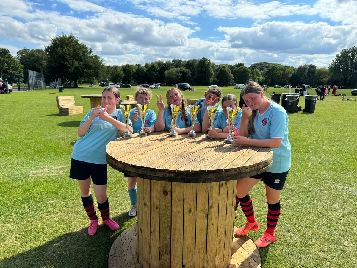 CostesseySports's tweet image. Costessey U15 girls enjoying their winnings trophies