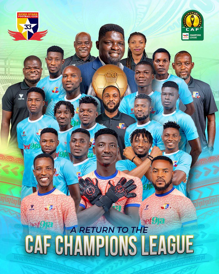 Remo Stars Sports Club (@remostarssc) on Twitter photo Back to back! 💪
It’s CAF Champions League Football in Ikenne Again🤩
#CAFCL | #WeAreRemoStars Back to back! 💪
It’s CAF Champions League Football in Ikenne Again🤩
#CAFCL | #WeAreRemoStars