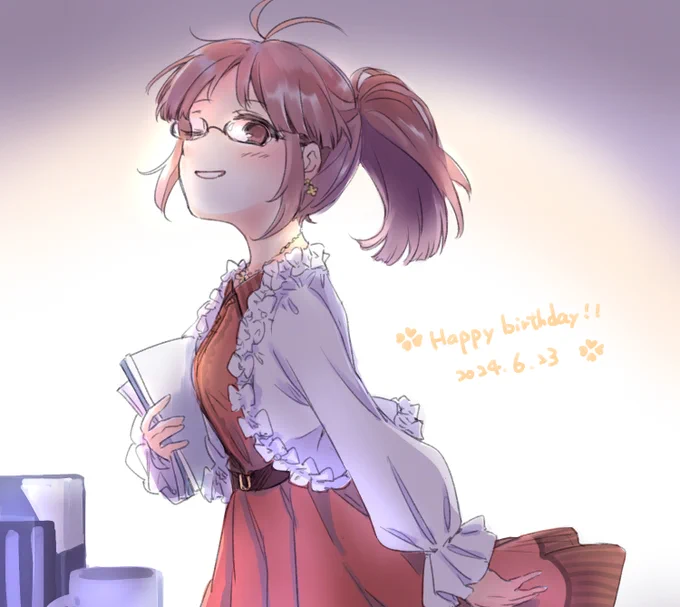 #秋月律子生誕祭2024  律子今年も誕生日おめでとう! とてもときめいた衣装を描いてみた