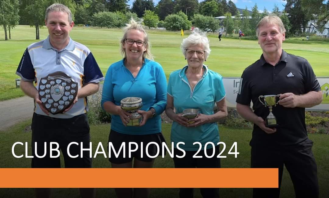 🏆 CLUB CHAMPIONS 2024 🏆

🥇Gents Champion - Jamie Gordon
🥇Ladies Champion - Amanda Shepherd
🥇Gents Handicap Champion - Andy Fraser
🥇Ladies Handicap Champion - Helen Lorimer

Thanks to our greenkeeper Jono for superb course conditions and a few tricky pin positions!