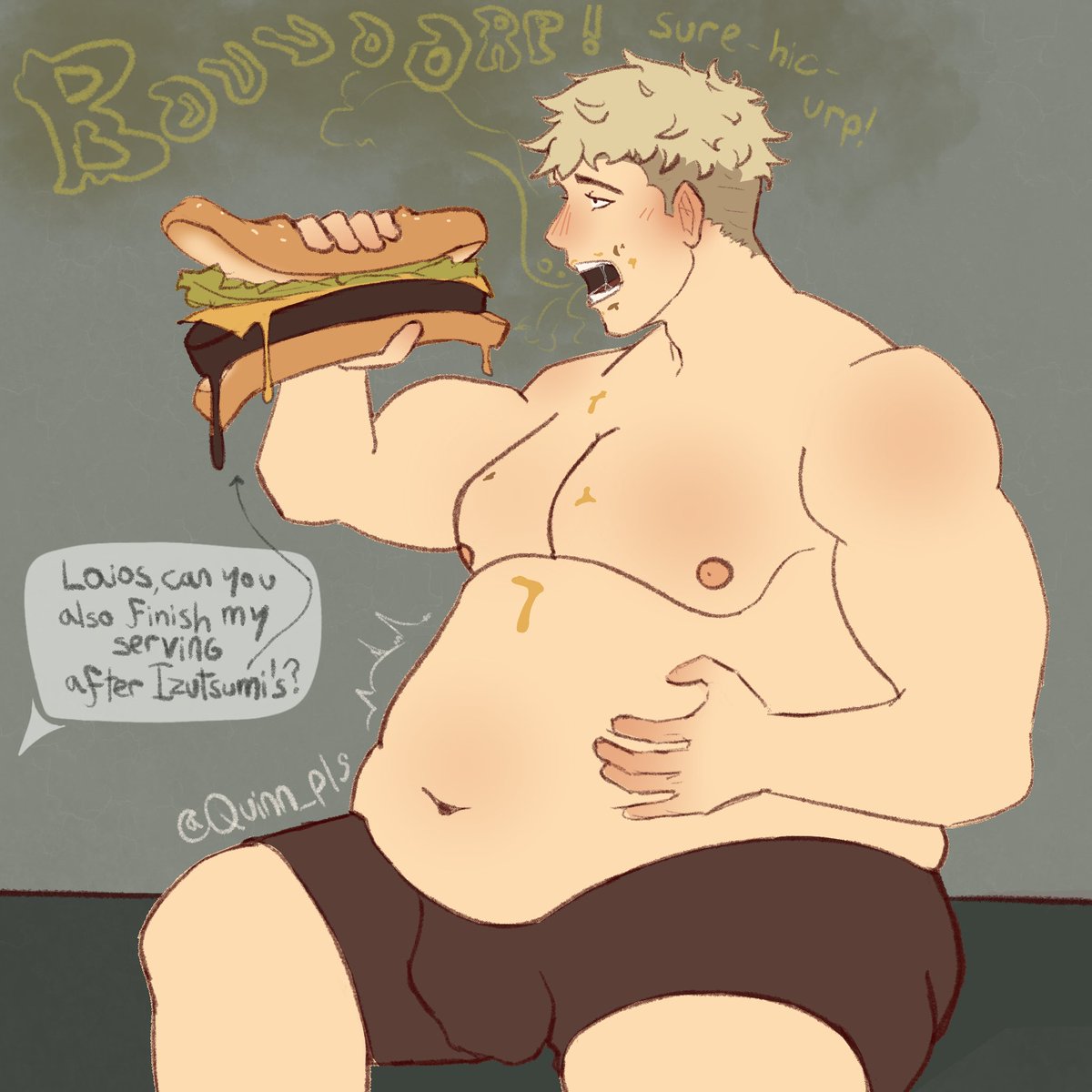 Laios is always happily the one who volunteers to finish his party’s servings when they get full 🫶

It’s not unusual for him to end up full and fat like this 💕