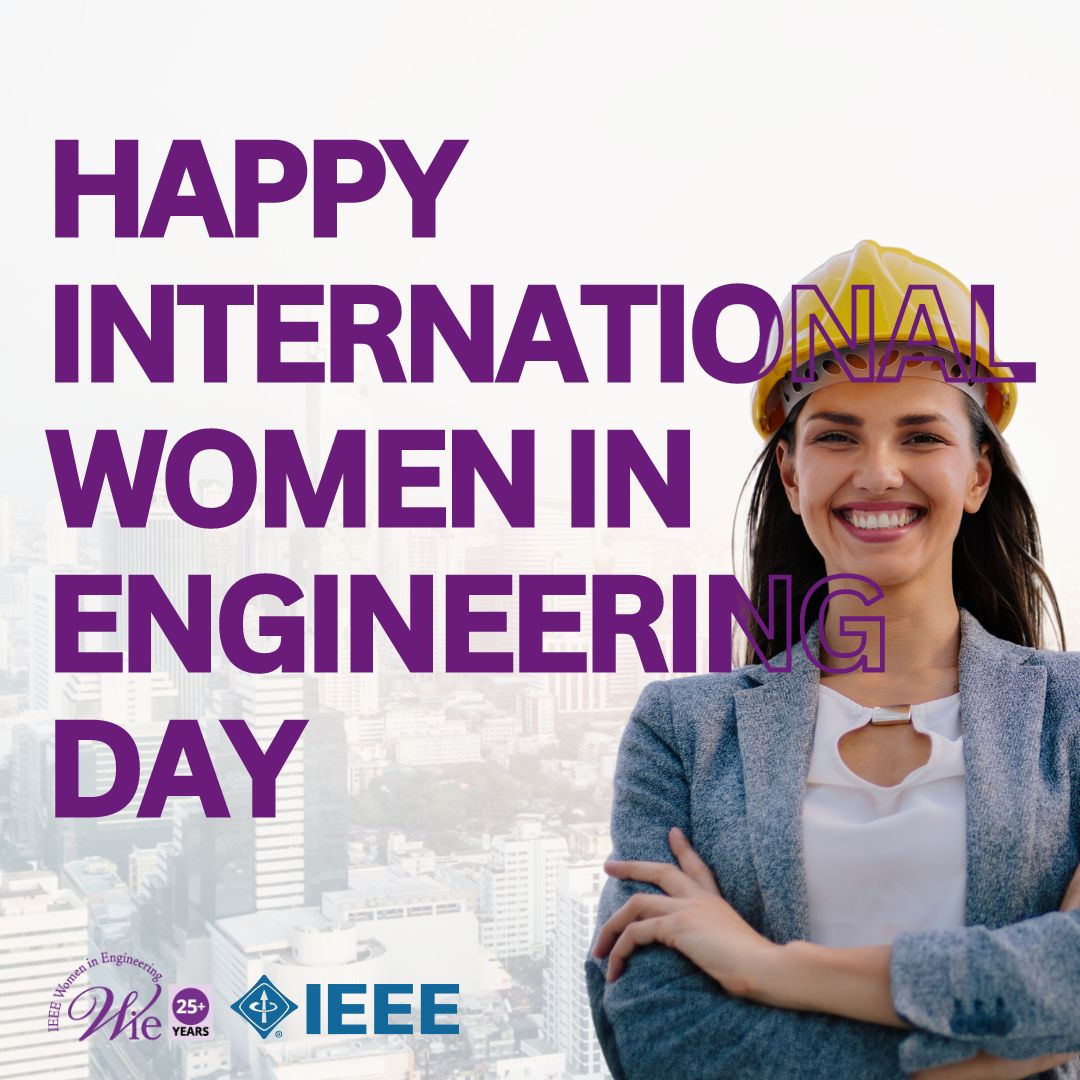 Shout out to all female engineers on International Women in Engineering Day! We recognize the strides you are making and encourage more females to join engineering and STEM disciplines. 

Share this post with a women engineer you know! 
#womeninengineering #IEEEWIEDay #IEEE