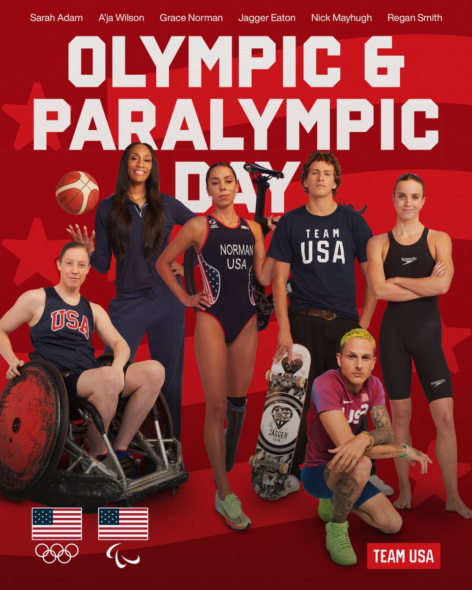 TeamUSA's tweet photo. Our day 🇺🇸

Happy #OlympicParalympicDay! https://t.co/ysgxT4u7Ql