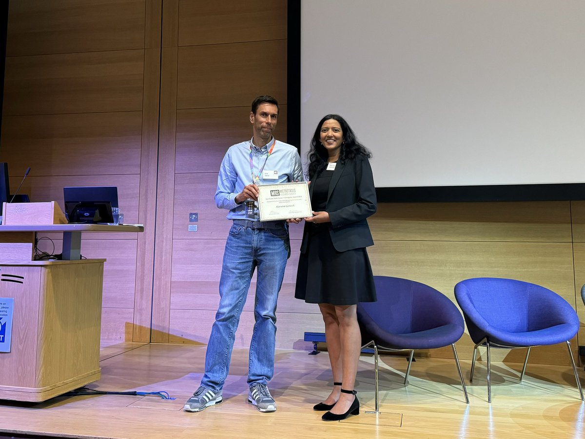 Metastasis Research Society (@metastasisrs) on Twitter photo Congratulations to <a href="/KarunaMDPhD/">Karuna Ganesh</a>, who was awarded the MRS Sue Eccles Early Career Investigator Award at this years biennial congress.
#MRS2024 Congratulations to <a href="/KarunaMDPhD/">Karuna Ganesh</a>, who was awarded the MRS Sue Eccles Early Career Investigator Award at this years biennial congress.
#MRS2024