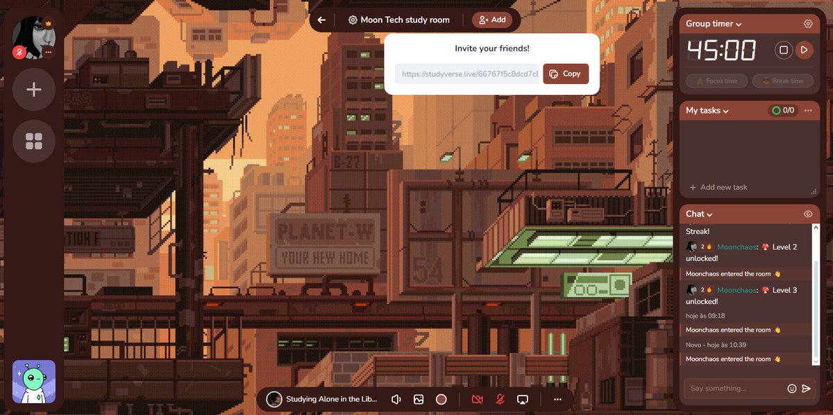 darkmooncyber's tweet image. 🍄☕️Thread: Explorando o Studyverse.live! ☕️🍄
Oi, Study. Hoje vou falar sobre uma plataforma incrível para estudantes chamada
Um espaço virtual onde você pode se conectar com outros estudantes de todo o mundo e estudar junto!
🍄 𝐎 𝐐𝐔𝐄 𝐄́…