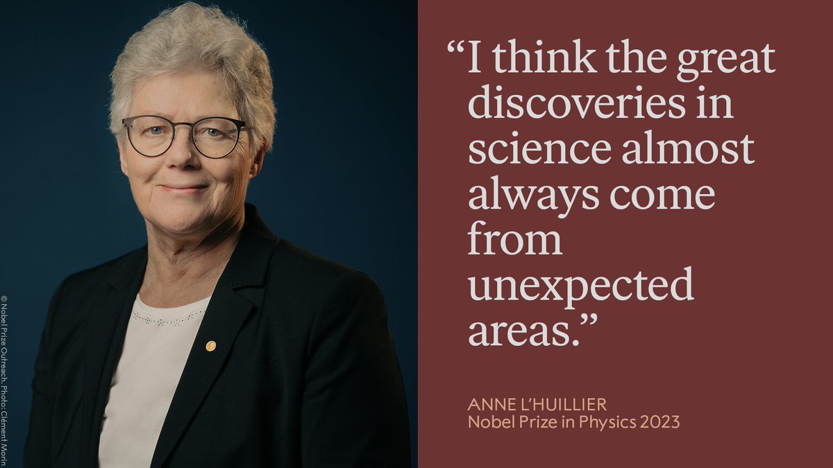 "This is why it's very important that basic science can continue, because I think the great discoveries in science almost always come from unexpected areas." 

- physicist Anne L'Huillier in our newest #NobelPrize Conversations podcast

Listen here: linktr.ee/nobelprizeconv…
