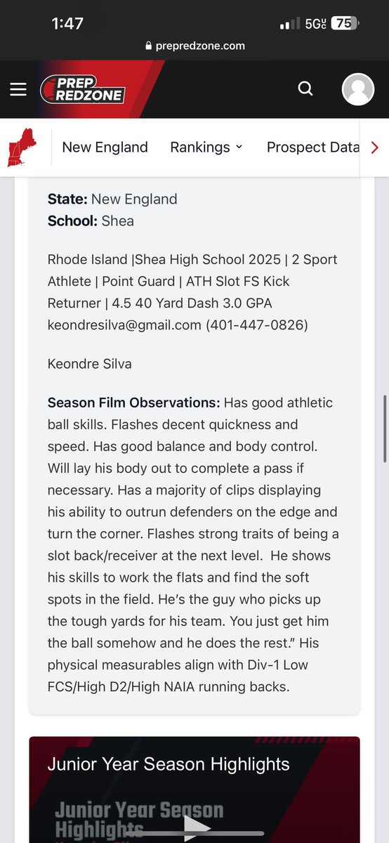 Appreciate the evaluation write up !! Big senior year coming.. @PRZ_CoachSilva