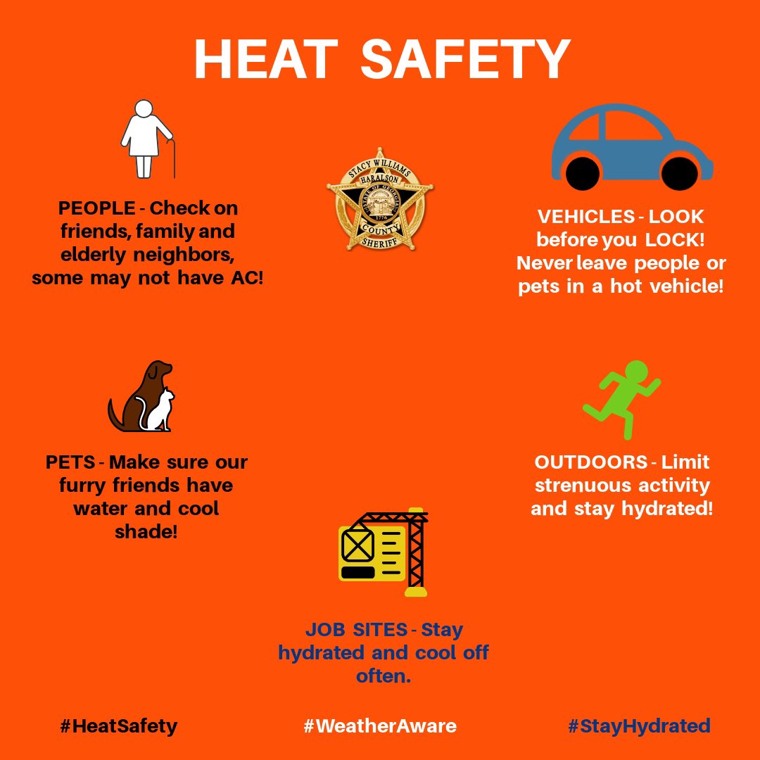 HaralsonSheriff's tweet photo. It is a beautiful but very southern day out y’all! For those not from here, that means hot and humid! 🥵 Be sure to practice heat safety to make sure you, your loved ones and loved furry ones are safe! 

#SummerInTheSouth 
#HeatSafety 
#ItsTheHumidity 
#GeorgiaSummerDays 
#HCSO https://t.co/a2otbxGhGE