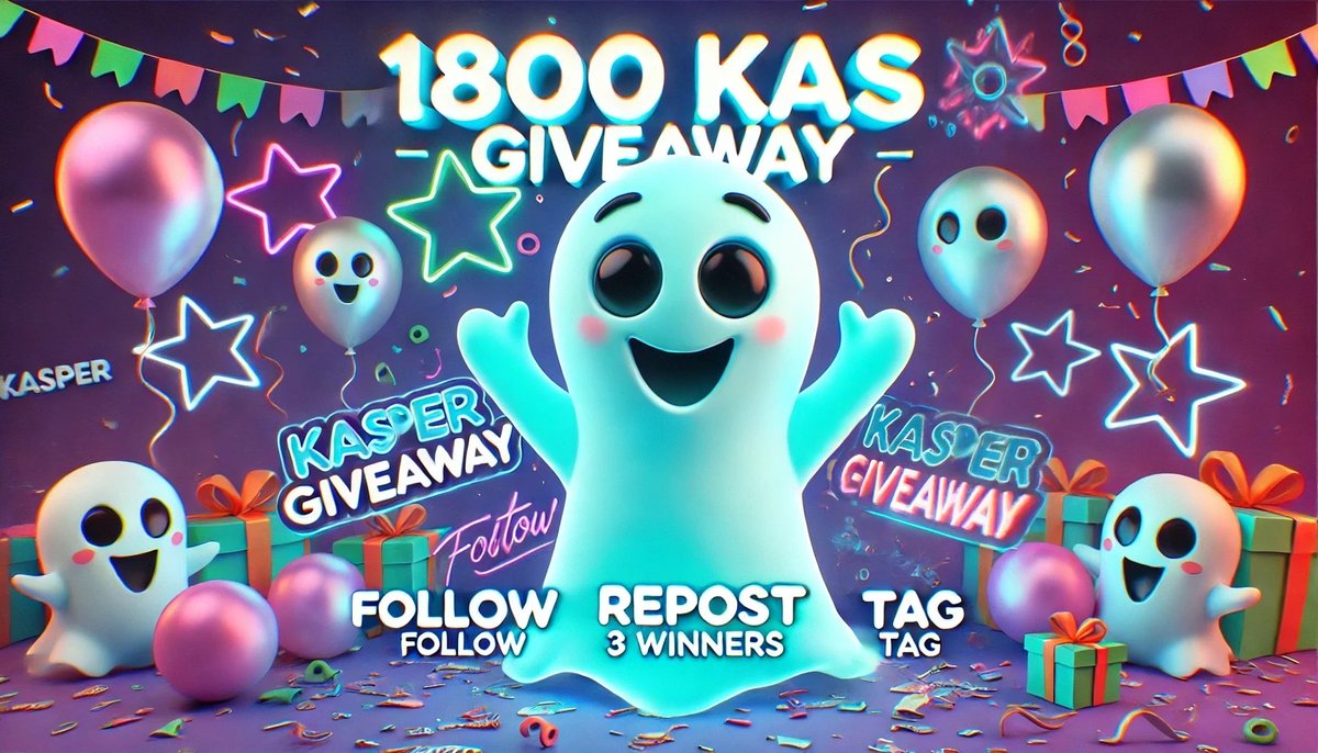 KasperCoin's tweet image. 🎉👻 BIG GIVEAWAY ALERT! 👻🎉

We’re excited to announce our BIGGEST giveaway yet! 🚀💎

We’re giving away 1,800 $KAS split between 3 lucky winners – that’s 600 $KAS each!

To enter:

    1.    Follow us on X
    2.    Repost this post
    3.    Tag a friend in the comments (each…