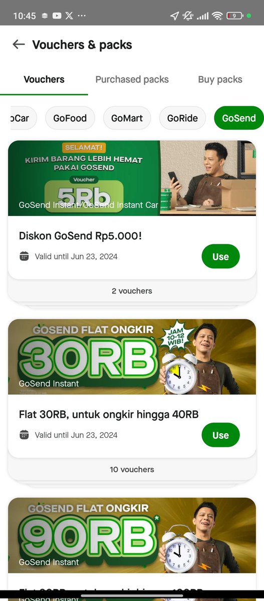rorusca's tweet image. WTS voucher gojek, gocar, gomart, gofood

fee 2k #zonauang #ZonaBA