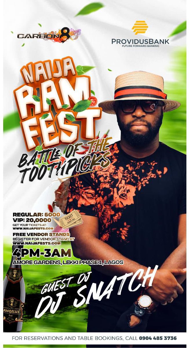 realkingss's tweet photo. Table is set , Ram 🐏 meat is ready 💪

Turn up with your guys and have a good time at the Naija Ram Fest happening today at Amore Gardens, Lekki phase 1, Lagos 

Let’s come and have fun 🤩 

Get your ticket via 👇
https://t.co/tlDd10VNTv

#RamFestisToday https://t.co/uHBZ9WGisq