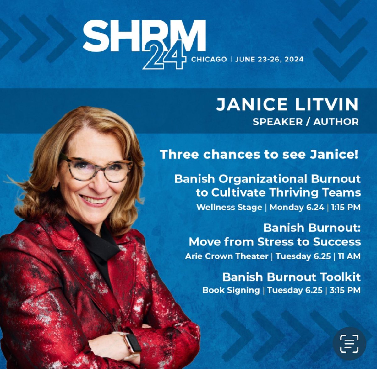 Ready for #SHRM24 #BanishBurnout Tues 11 am Arie Crown Theater