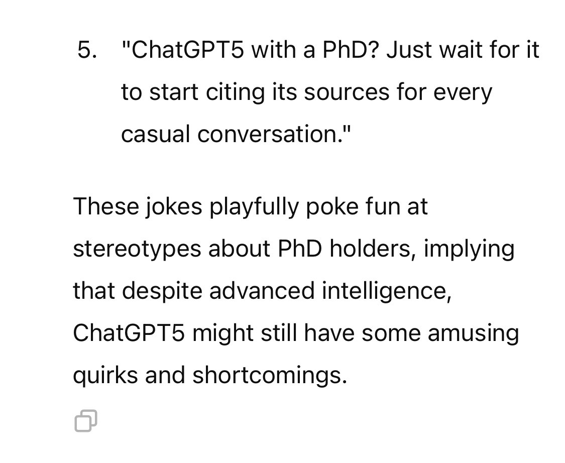 😂🤣. 

Asked ChatGPT4 to make jokes about this, they’re not bad!