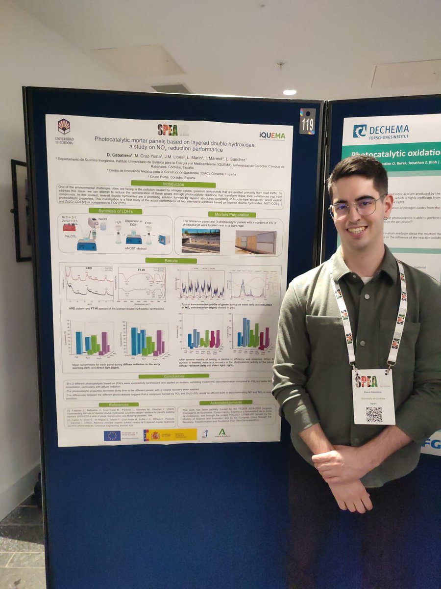 LSanGran's tweet photo. Researchers from Inorganic Chemistry department ( @IQUEMA_ ; @Univcordoba
) communicated their last findings at SPEA12 European Conference. https://t.co/UjxEItriRF