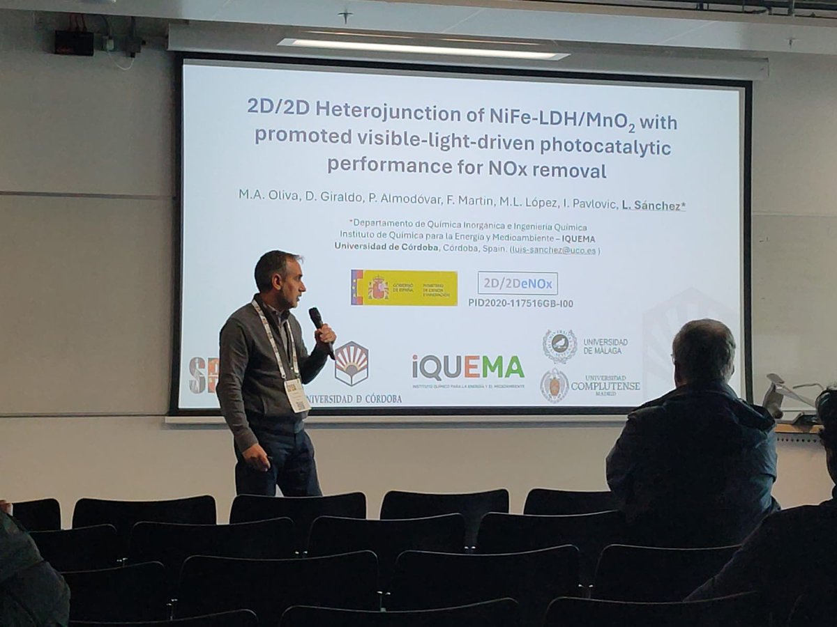 LSanGran's tweet photo. Researchers from Inorganic Chemistry department ( @IQUEMA_ ; @Univcordoba
) communicated their last findings at SPEA12 European Conference. https://t.co/UjxEItriRF