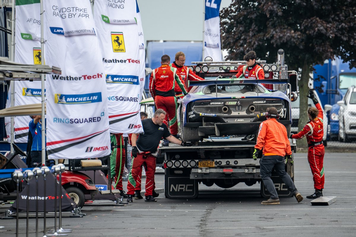 CetilarRacing's tweet photo. Our race is over, after being rear-ended by a LMP2. 
Roberto Lacorte is ok. https://t.co/5CYbTT6v49