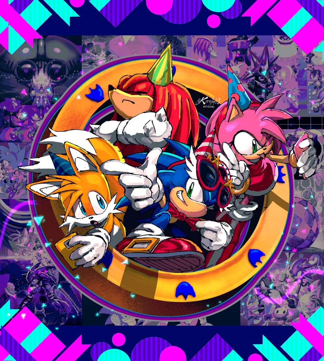 KornArt3's tweet image. got nothing crazy this year unforunately so heres a repost, happy birthday sonic!