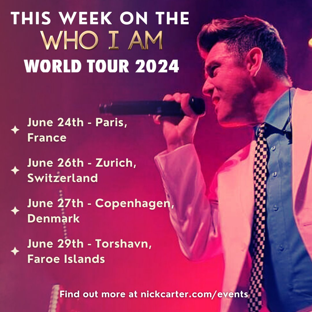 The tour has returned! <a href="/nickcarter/">Nick Carter</a> is BACK y'all. This is everywhere he'll be this week. Will you be there? #WhoIAmTour #nickcarter