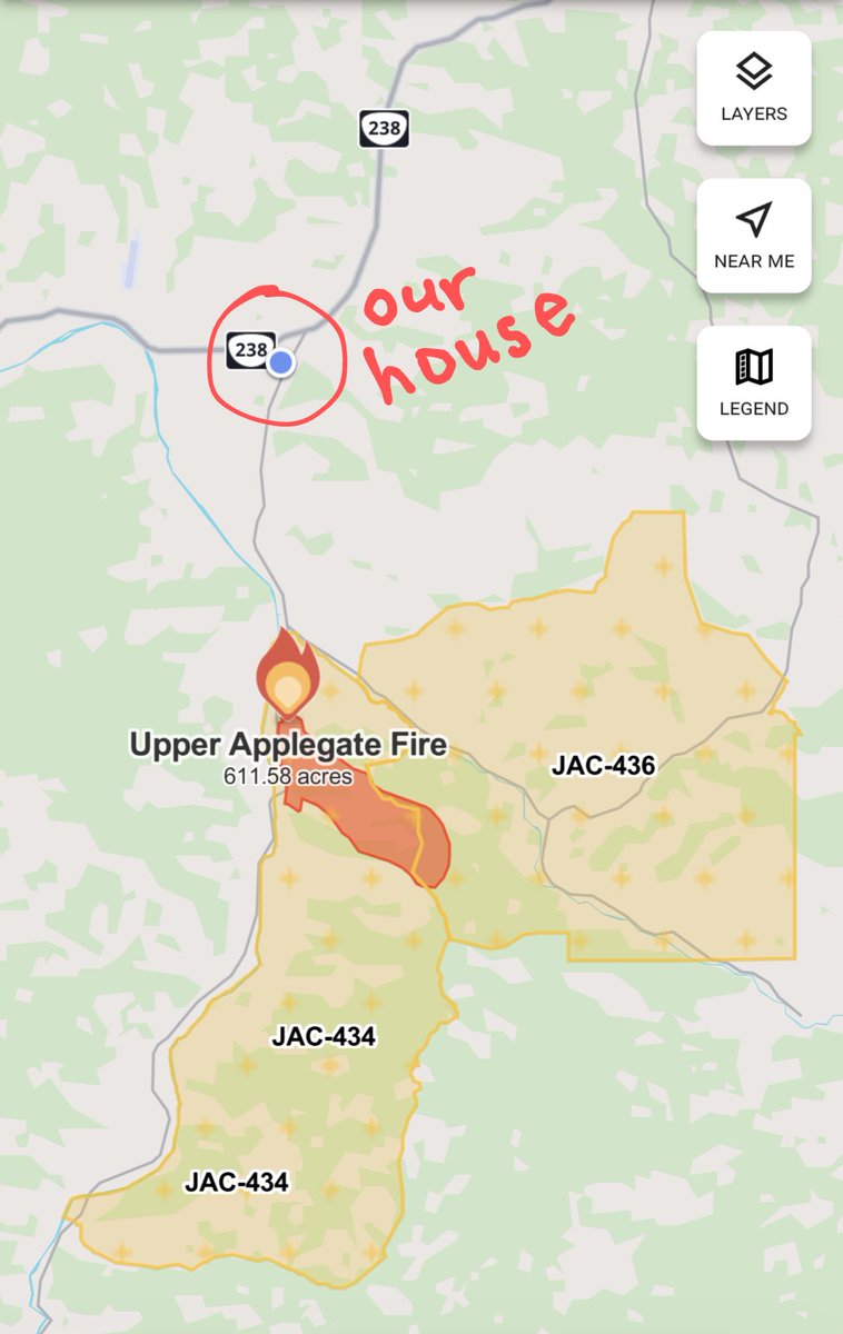 MockTurtlePower's tweet image. There is a 650-acre fire 5 miles from my house. It is spreading the other direction, so we are not in an evacuation zone.  A good reminder to always pack a "go bag" during fire season.