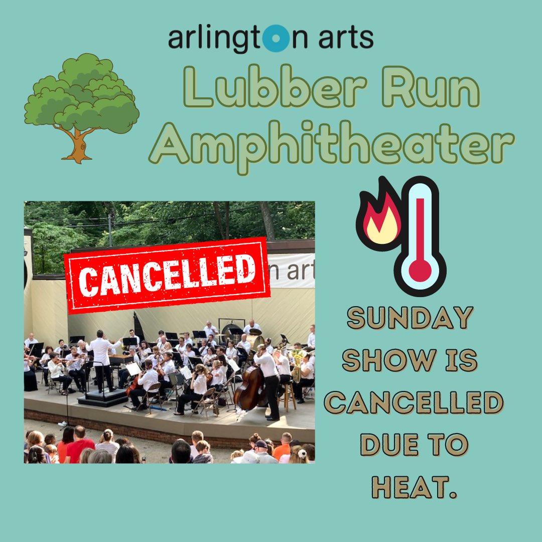 Due to this weekend’s Excessive Heat Watch we are cancelling Sunday’s performance by Arlington Philharmonic (6/23). We hope to reschedule the performance for later in the summer if the artists’ schedules allow!