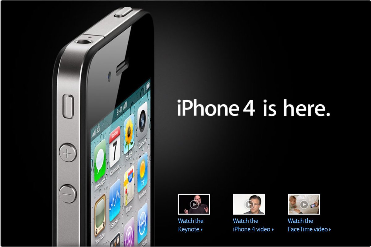 DayTechHistory's tweet image. On this day in 2010, the iPhone 4 went on sale.